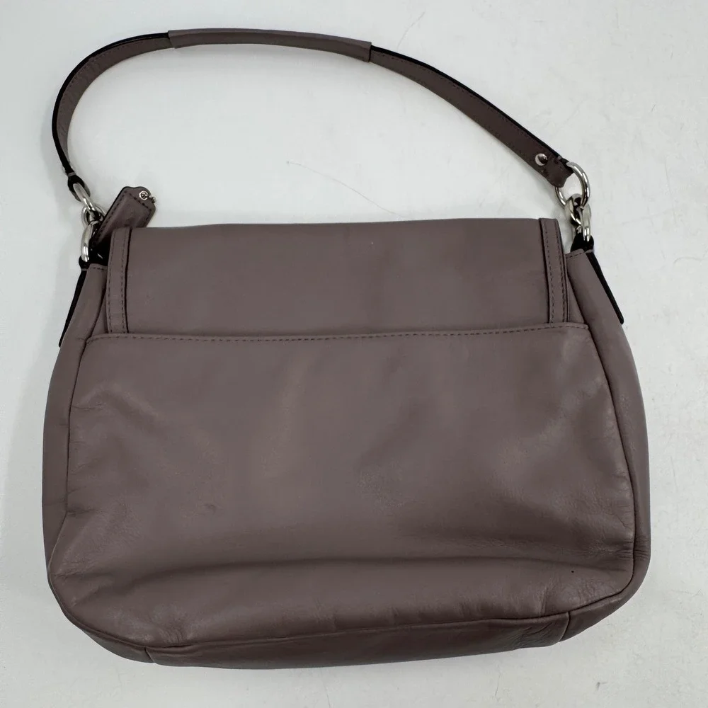 Coach Leather Satchel Crossbody Bag Purple Gray Vintage Leather K1394-F27481 - Picture 4 of 7